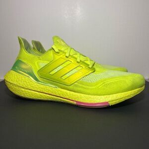 Mens ADIDAS UltraBoost 21’ Solar Yellow Athletic Shoes / Size 12